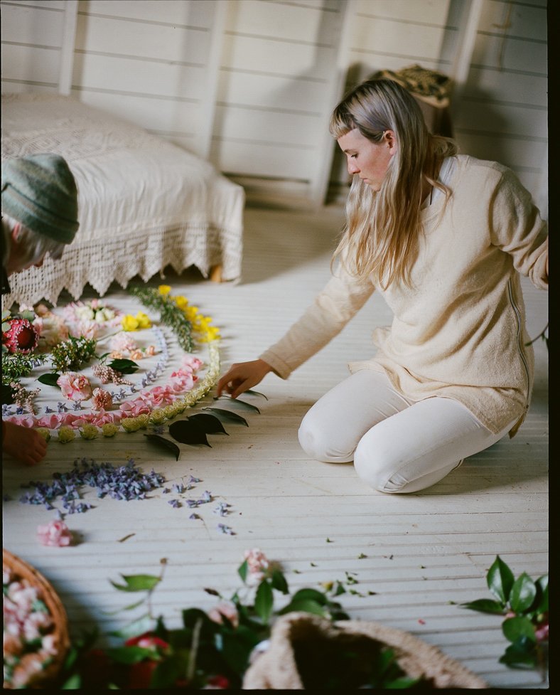 Collaboration with Portland florist Alea Joy, we made a floral installation with Finley Jordan and Pony Reinhardt.